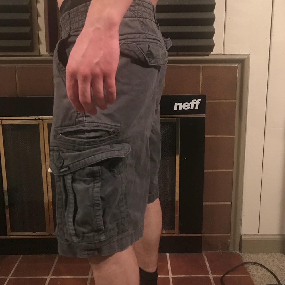 grey cargo shorts